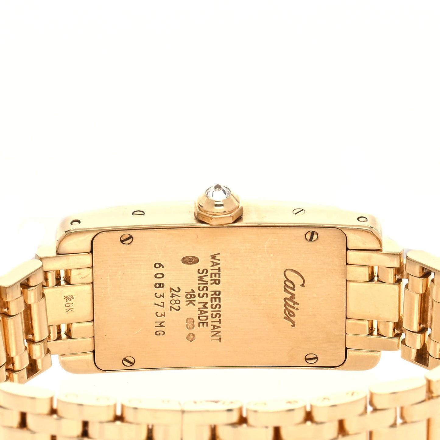 18K Yellow Gold Diamond 19mm Tank Americaine Quartz Watch