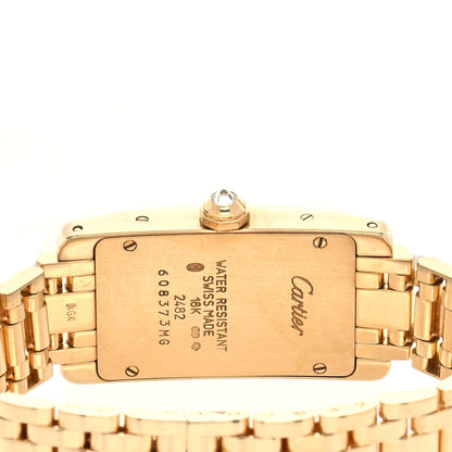 Cartier 18K Yellow Gold Diamond 19mm Tank Americaine Quartz Watch 4 of 4