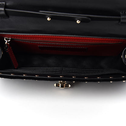 Valentino Garavani Velvet Rockstud Spike Wallet on Chain Black 5 of 10