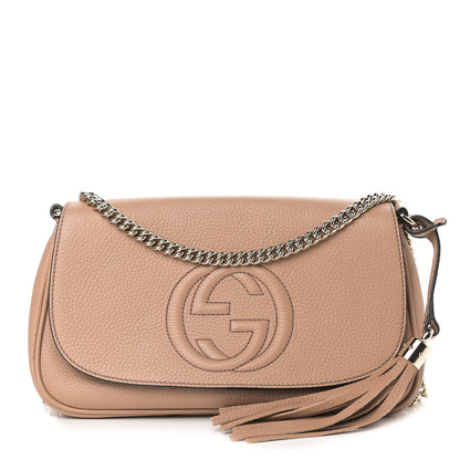 Gucci Pebbled Calfskin Medium Soho Flap Crossbody Camelia 1 of 9
