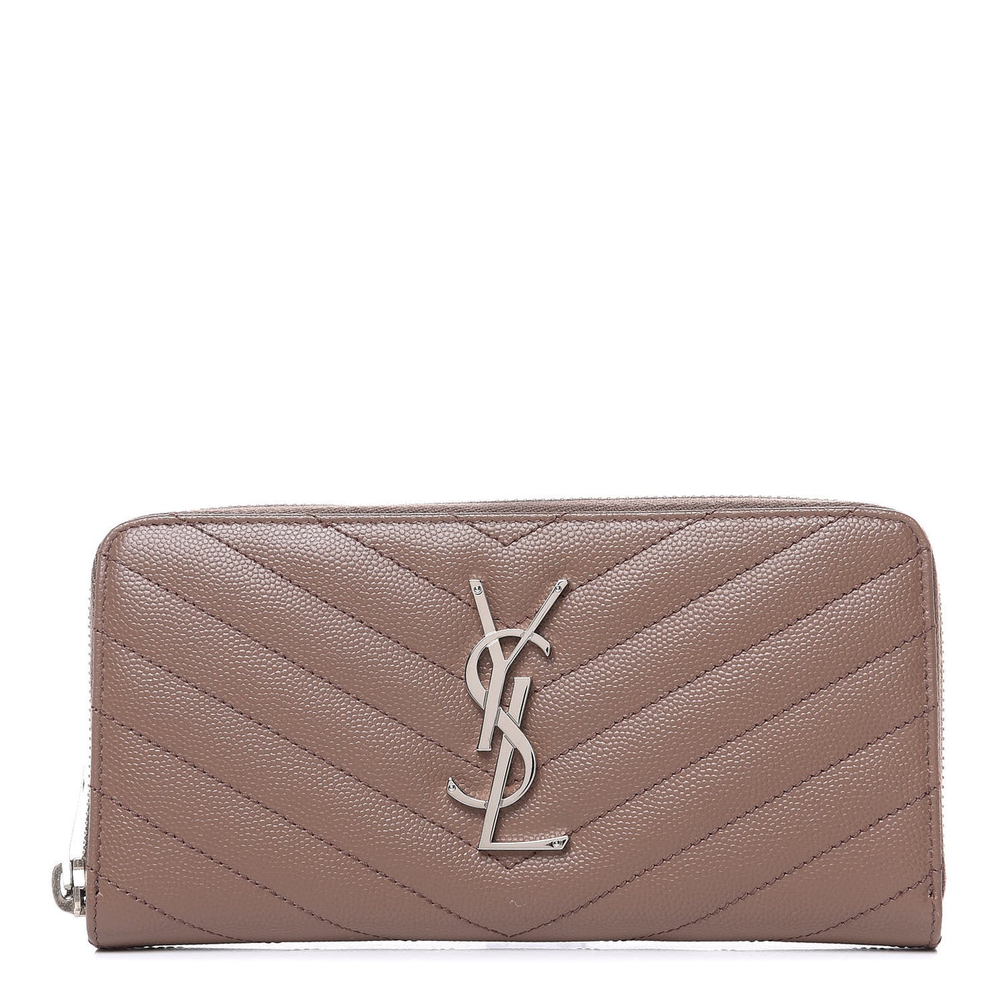 Grain De Poudre Matelasse Chevron Monogram Zip Around Wallet Fard