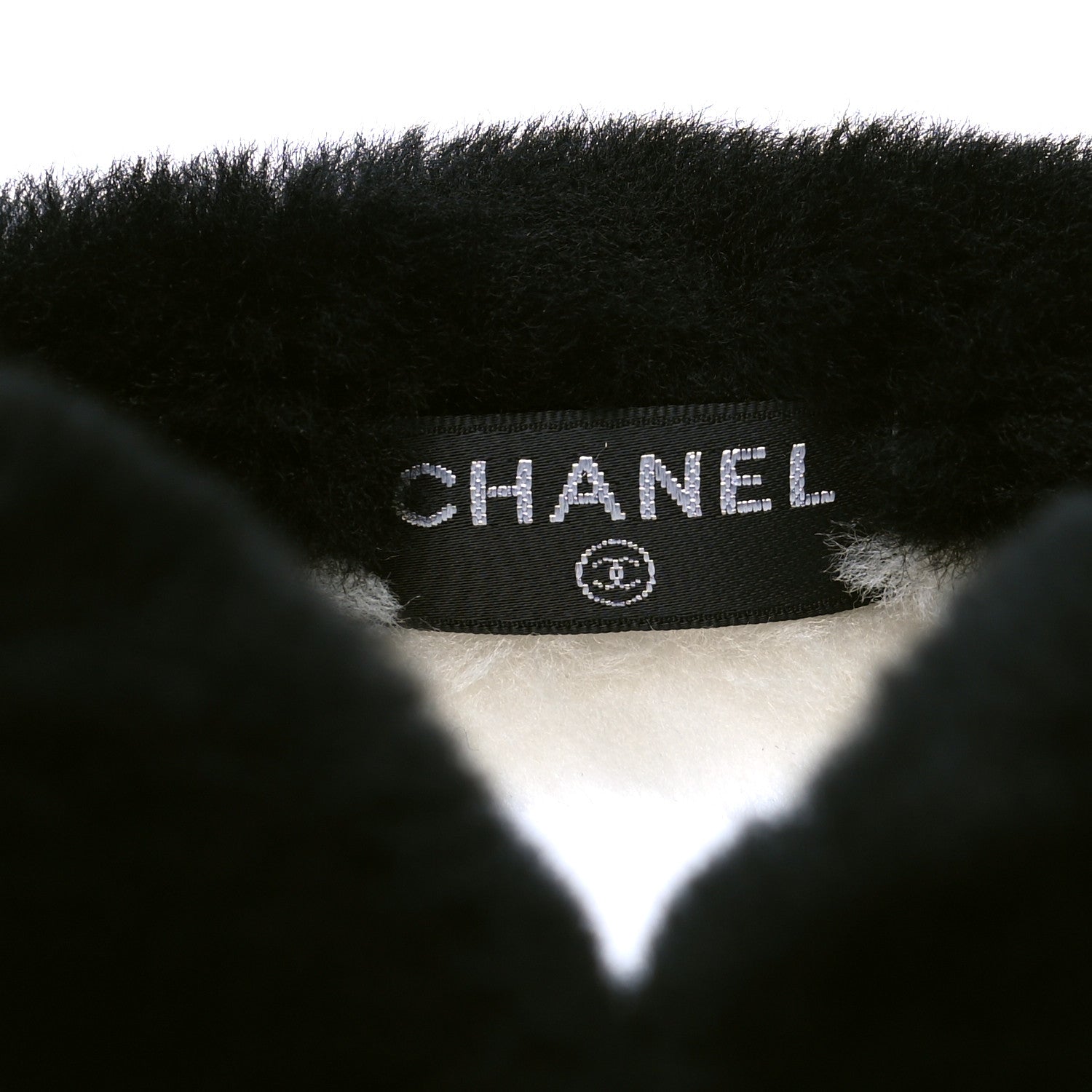 Chanel Shearling CC Ear Muffs Black White 4 of 4