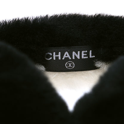 Chanel Shearling CC Ear Muffs Black White 4 of 4