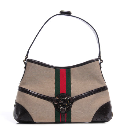 Gucci Canvas Web GG Reins Shoulder Bag 1 of 7