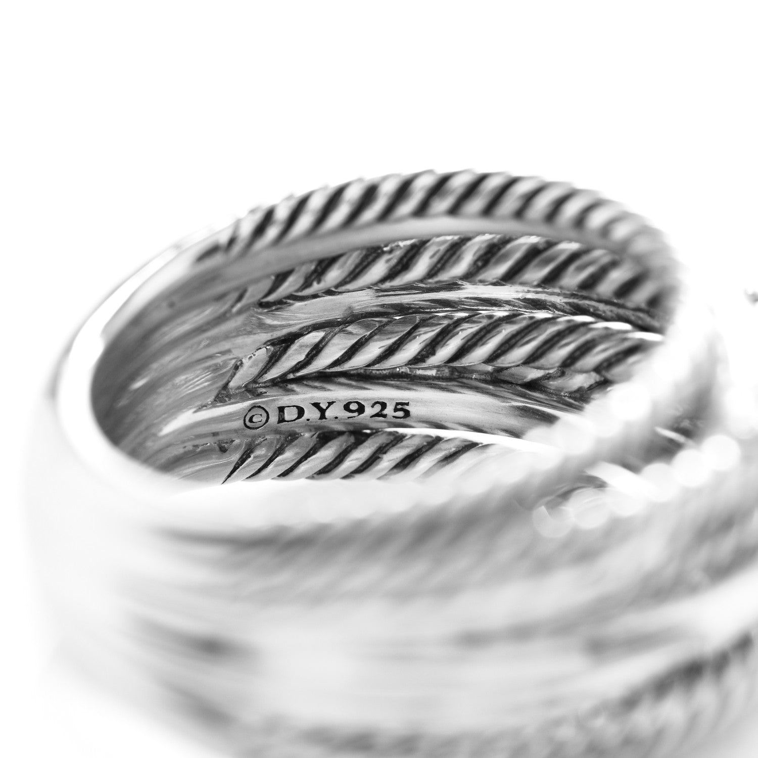David Yurman Sterling Silver Diamond Triple X Crossover Ring 57 8 5 of 5