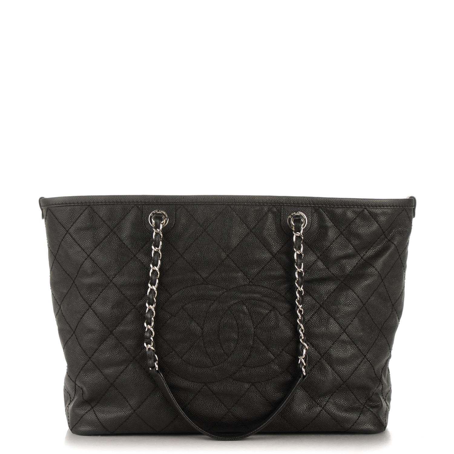 Chanel Grained Calfskin Quilted Large Daily Tote Black 1 of 7