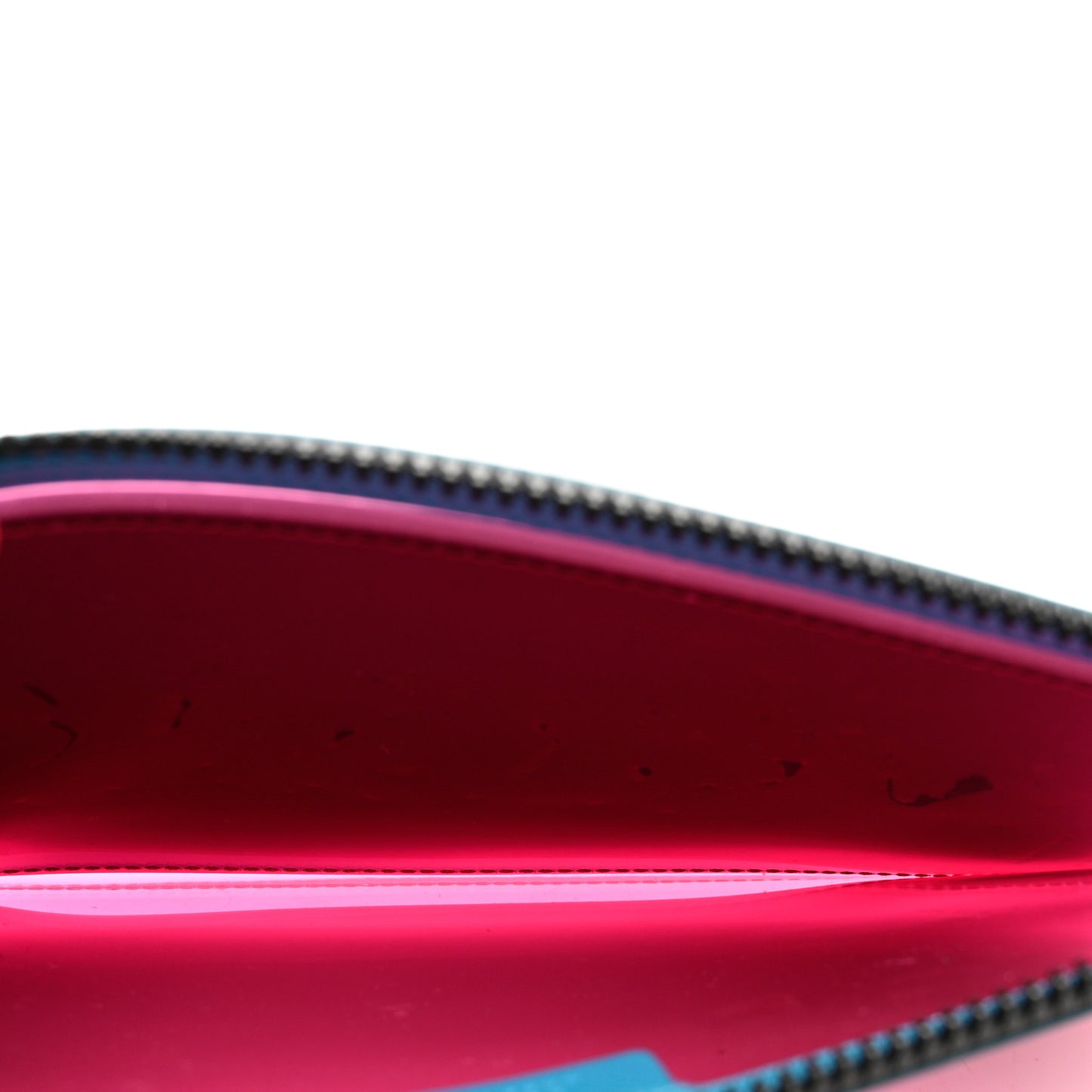Vinyl Rubber Calfskin 90s Logo Pouch Rosa Fluo