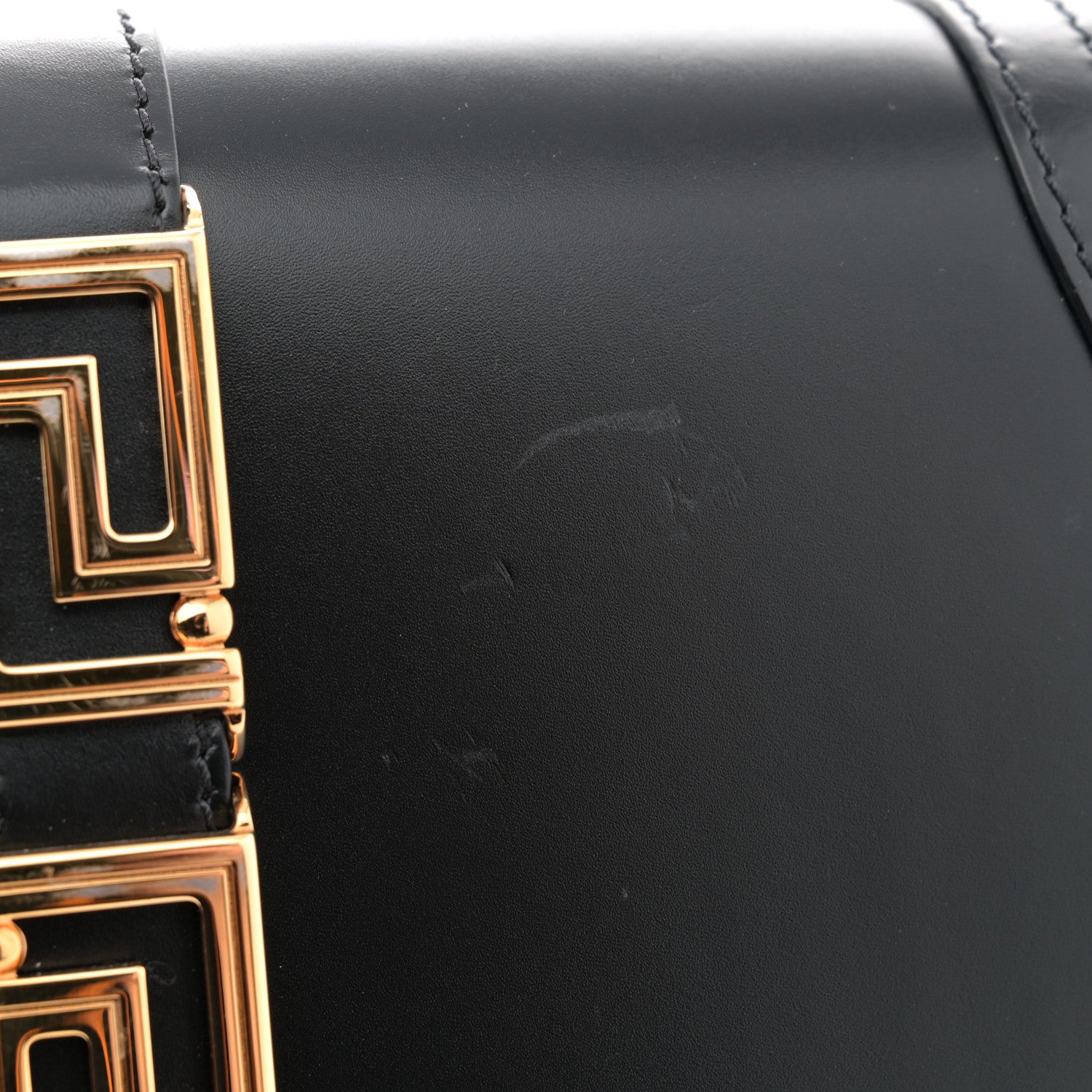 Versace Calfskin Large Greca Goddess Shoulder Bag Black 11 of 12