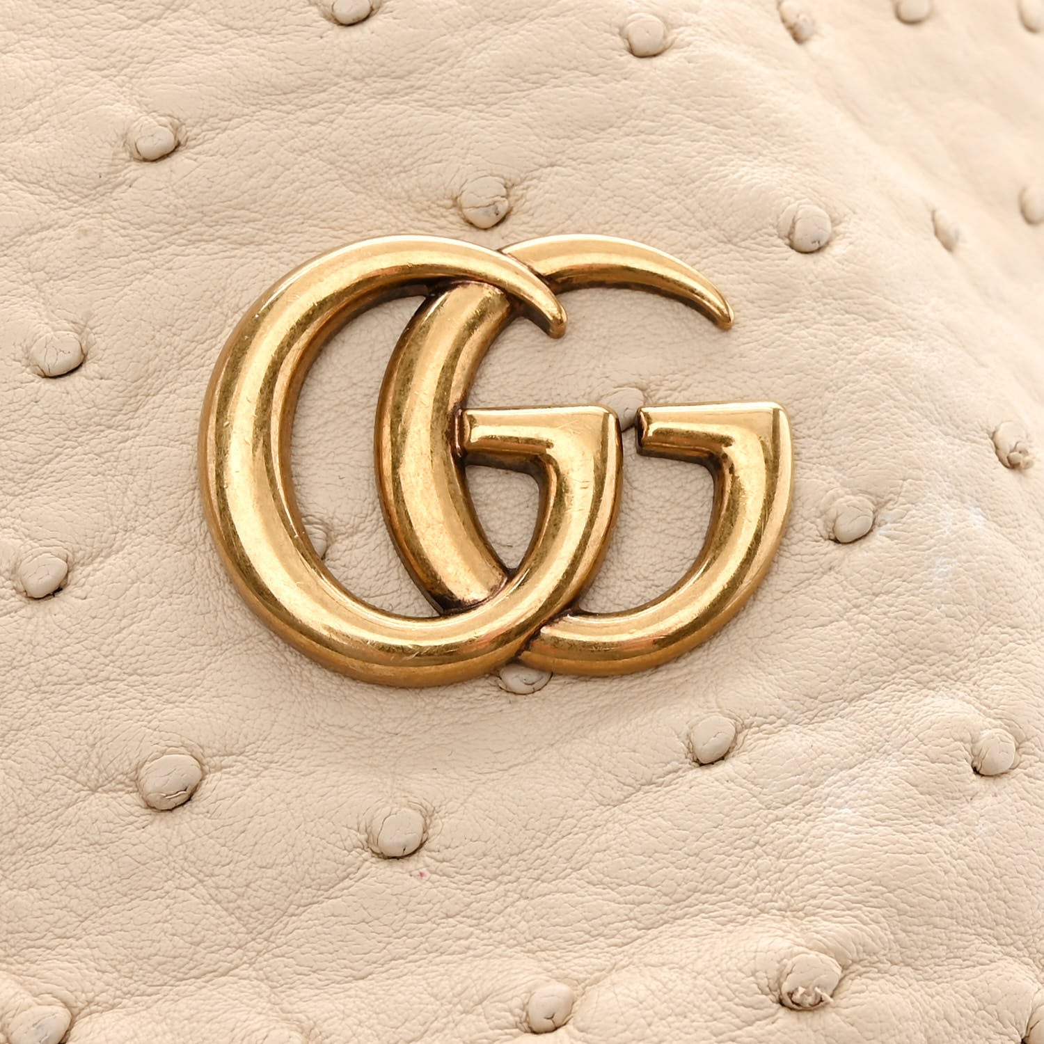 Gucci Ostrich Mini GG Marmont 2.0 Bucket Bag White 11 of 11