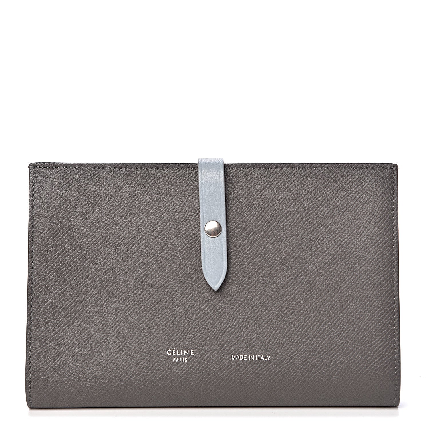 Celine Grained Calfskin Large Multifunction Strap Wallet Pebble Mineral 1 of 8