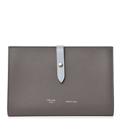 Celine Grained Calfskin Large Multifunction Strap Wallet Pebble Mineral 1 of 8