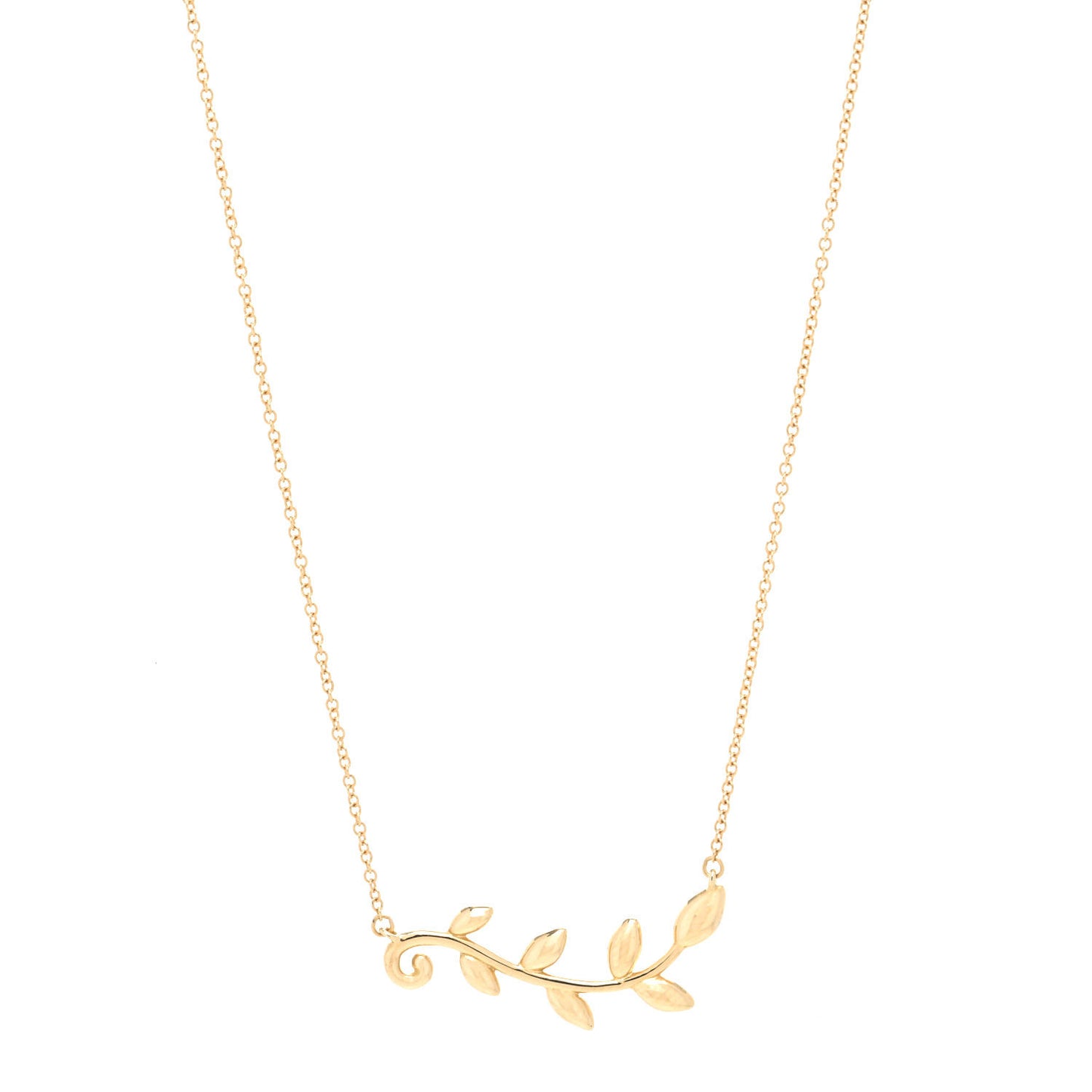 18K Yellow Gold Paloma Picasso Olive Leaf Vine Pendant Necklace