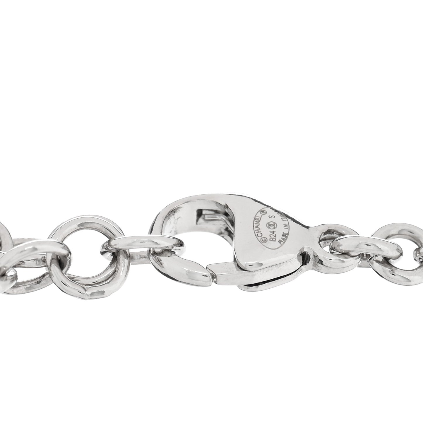 Crystal Pearl CC Bracelet Silver