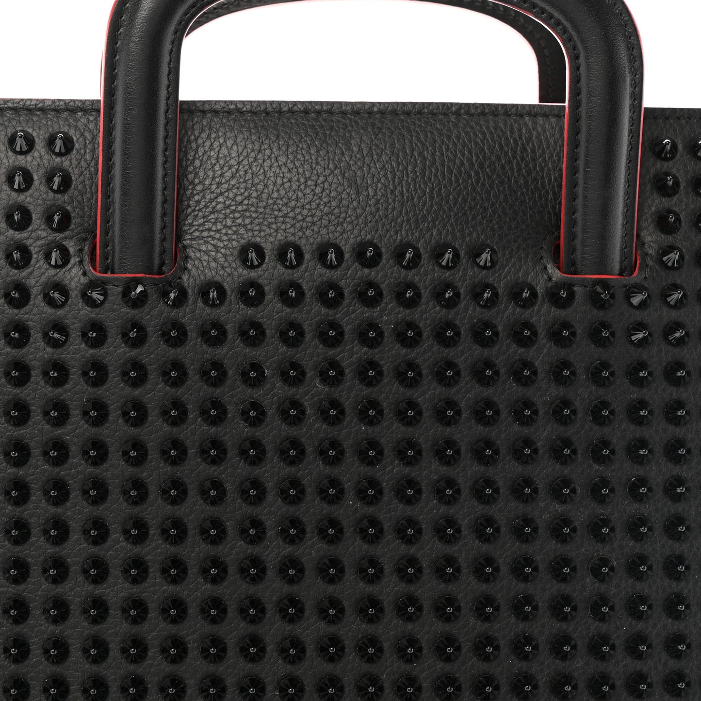Calfskin Spiked Large Trictrac Portfolio Bag Black