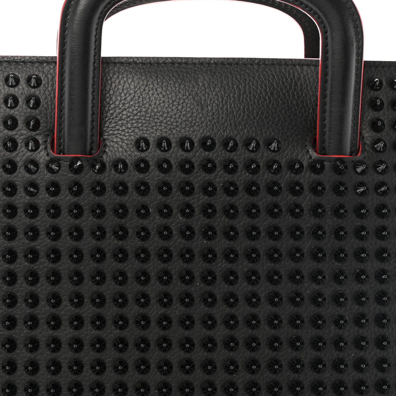 Christian Louboutin Calfskin Spiked Large Trictrac Portfolio Bag Black 9 of 12