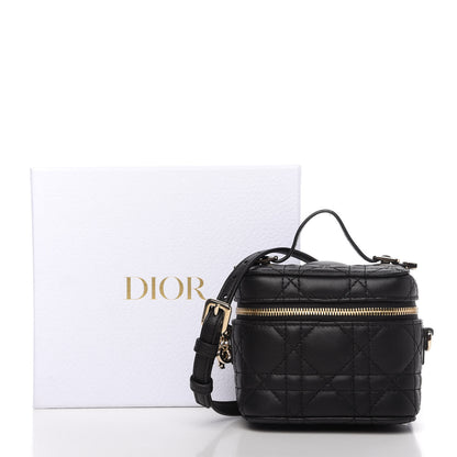 Christian Dior Lambskin Cannage Micro Lady Dior Vanity Case Black 9 of 9