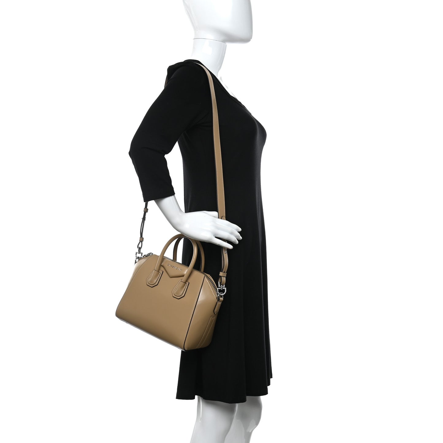 Shiny Lord Calfskin Mini Antigona Beige