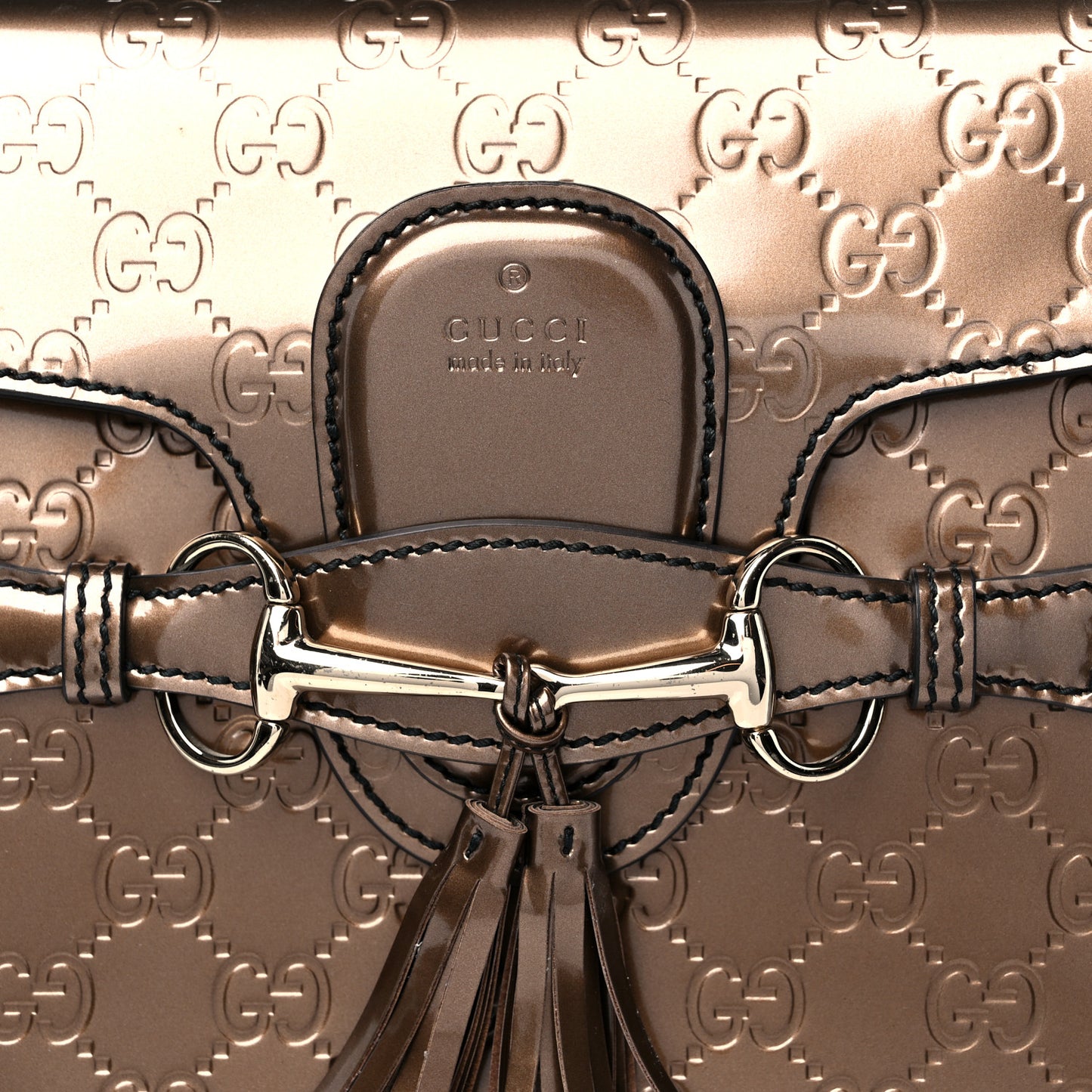 Shine Guccissima Medium Emily Chain Shoulder Bag Acero