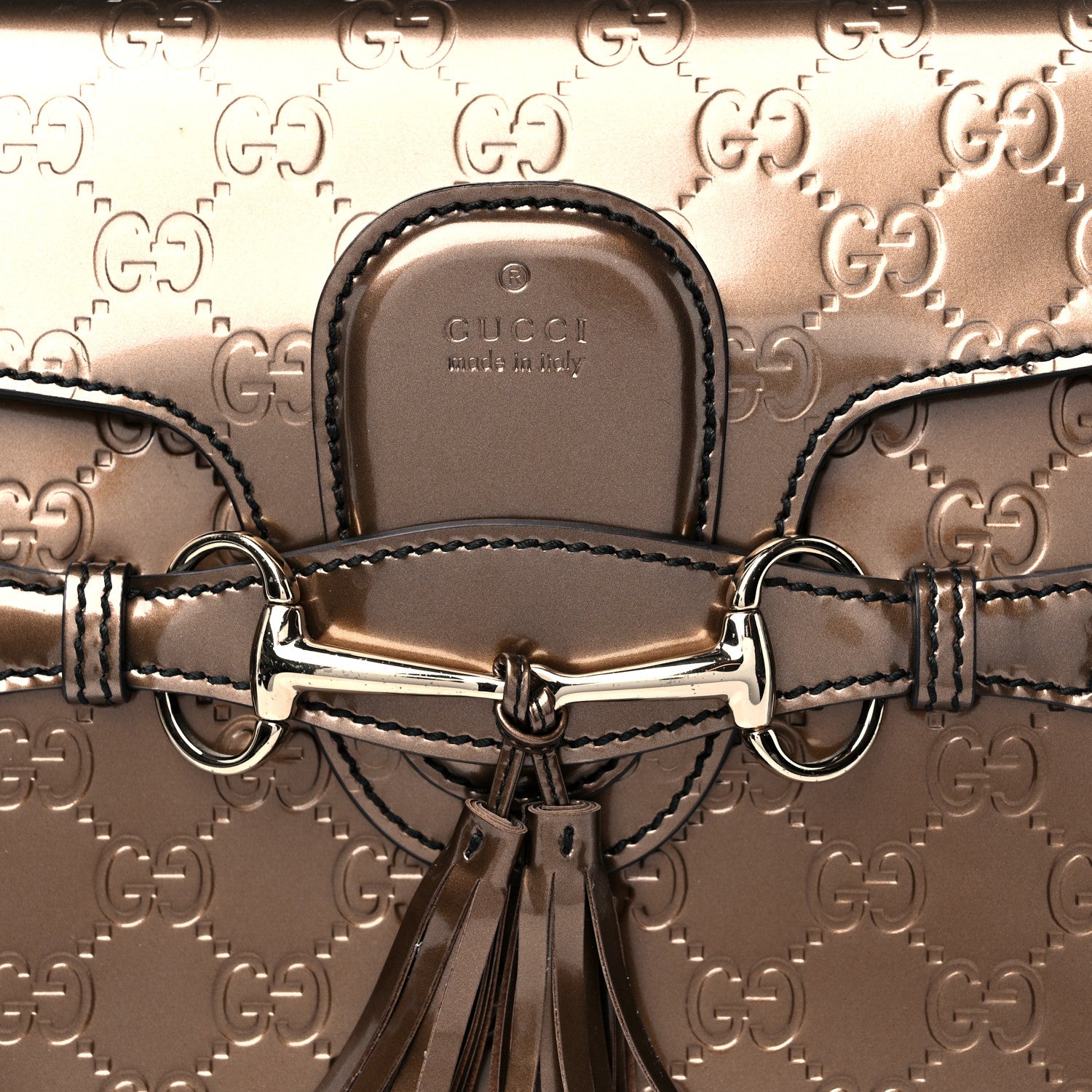 Gucci Shine Guccissima Medium Emily Chain Shoulder Bag Acero 13 of 13