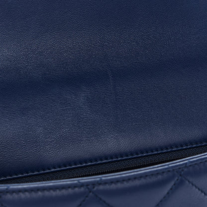 Chanel Lambskin Quilted Resin Bi-Color Chain Flap Bag Navy 7 of 9