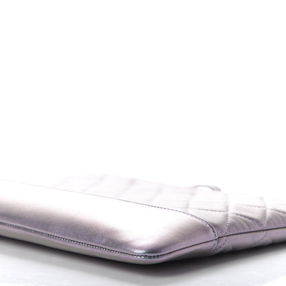 Chanel Iridescent Lambskin Quilted Medium Gabrielle Cosmetic Case Light Purple 7 of 10