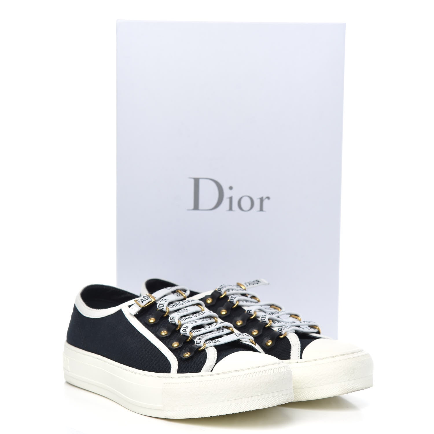 Christian Dior Canvas Walk'N'Dior Low Top Sneakers 38.5 Black 8 of 8