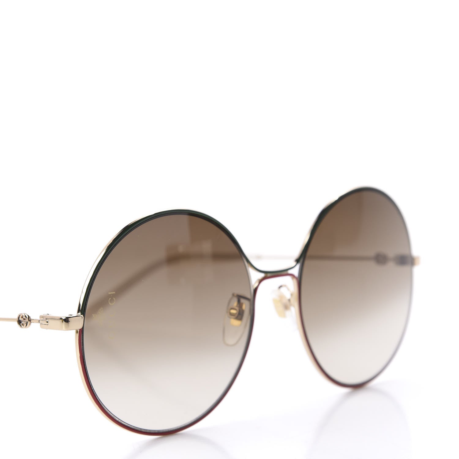 Gucci Round Sunglasses GG0395S Red Green 7 of 8