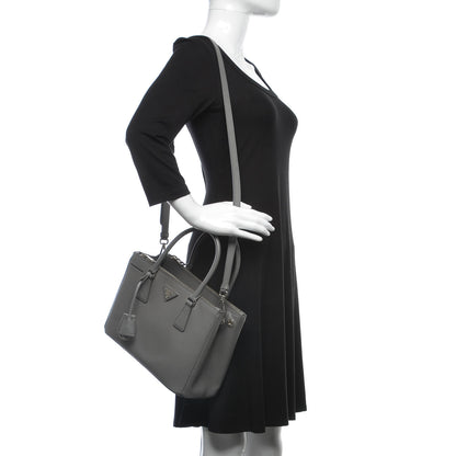 Prada Saffiano Small Galleria Double Zip Tote Marmo 3 of 9