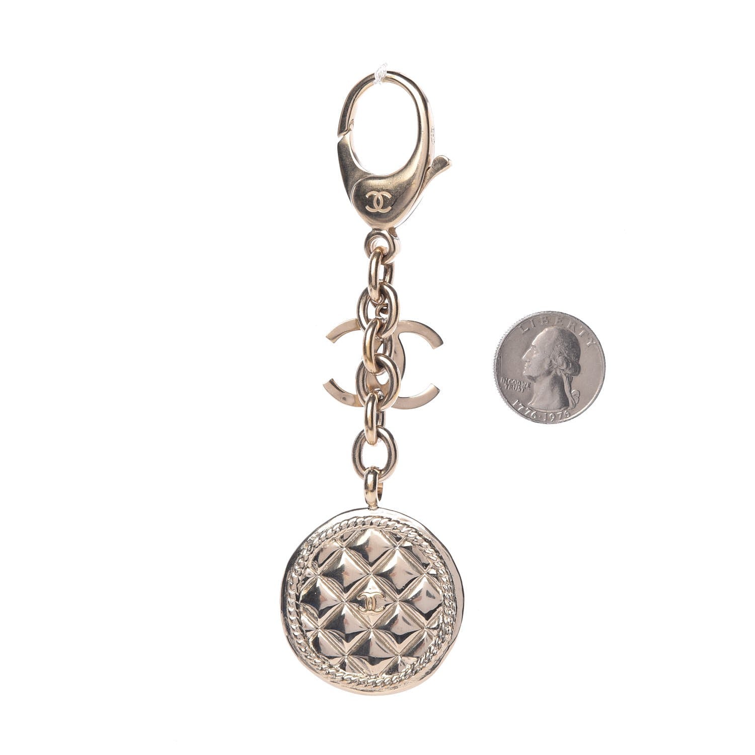 Chanel Quilted CC Key Chain Gold 2 of 5