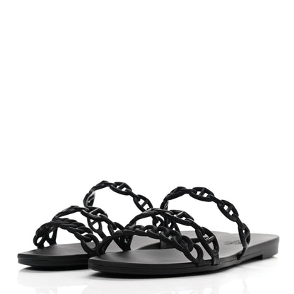 Hermes TPU Rivage Sandals 36 Black 3 of 9