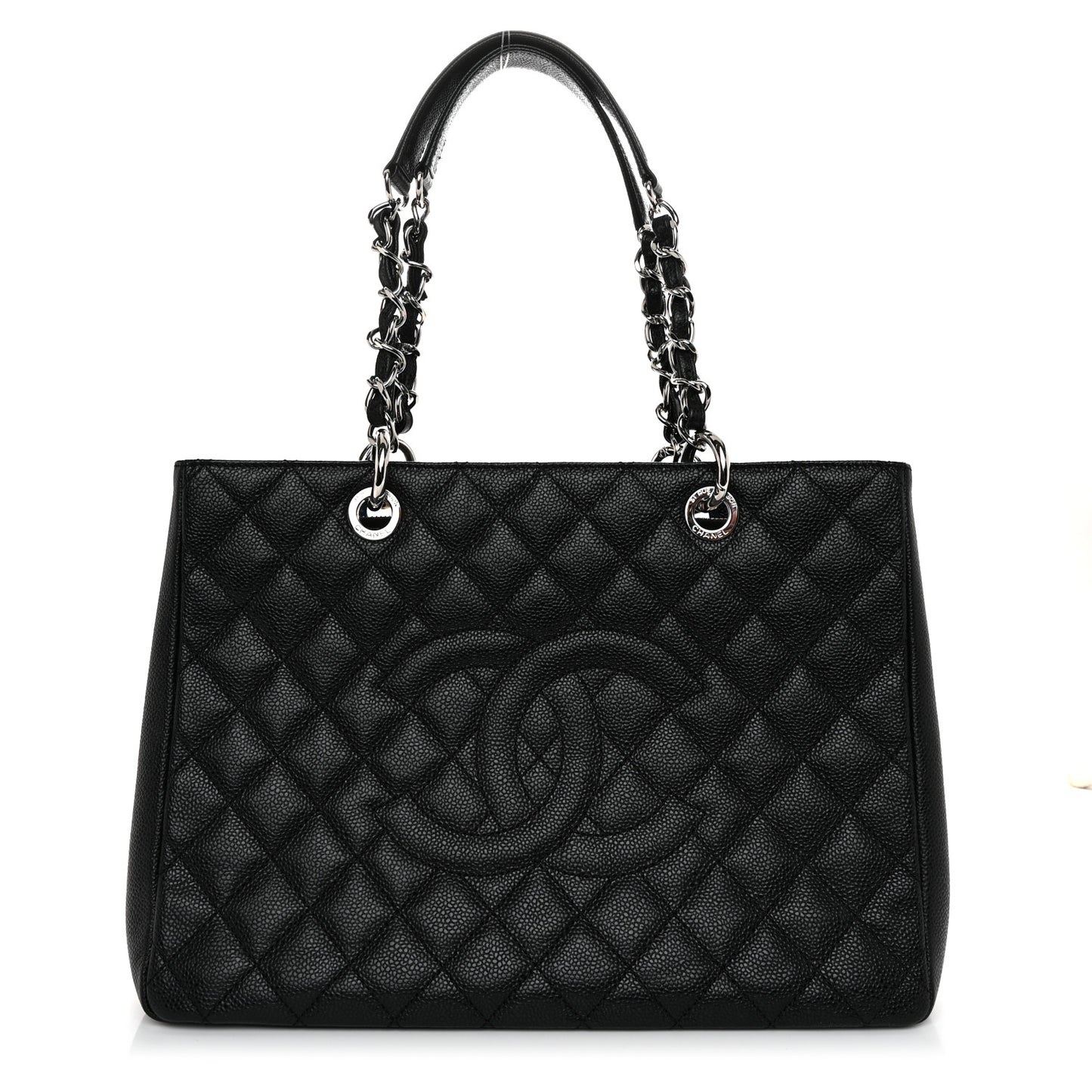 Caviar Quilted Grand Shopping Tote GST Black