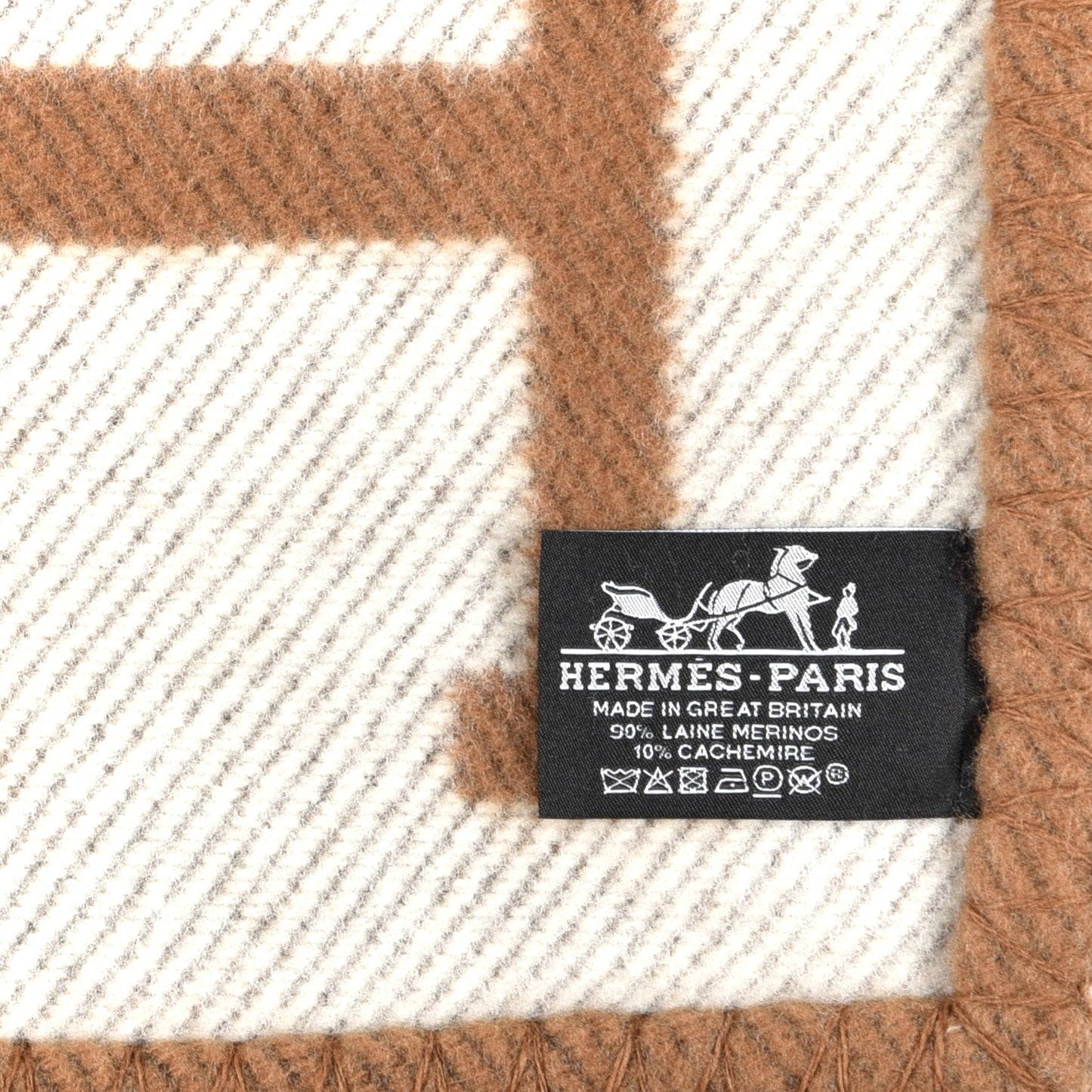Wool Cashmere Avalon Blanket Ecru Camel