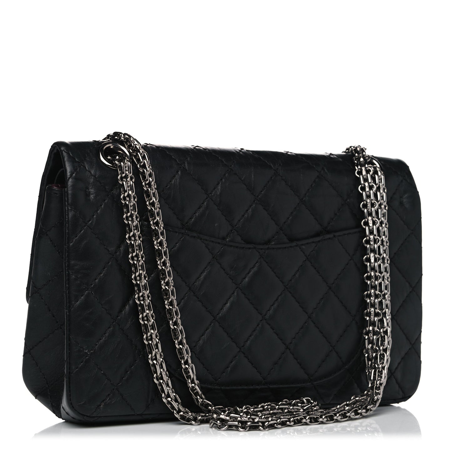 Aged Calfskin Space Charms 2.55 Reissue 225 Flap Black