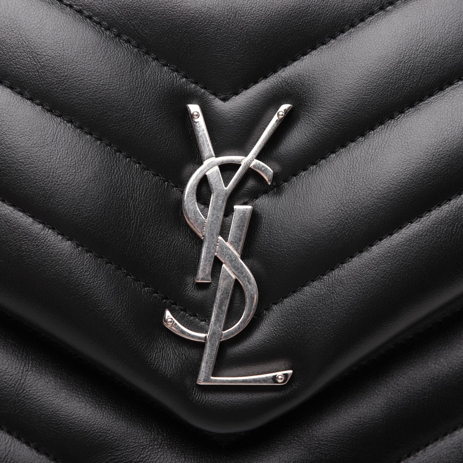 Saint Laurent Calfskin Y Quilted Monogram Medium Loulou Chain Satchel Black 14 of 17