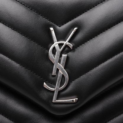 Saint Laurent Calfskin Y Quilted Monogram Medium Loulou Chain Satchel Black 14 of 17