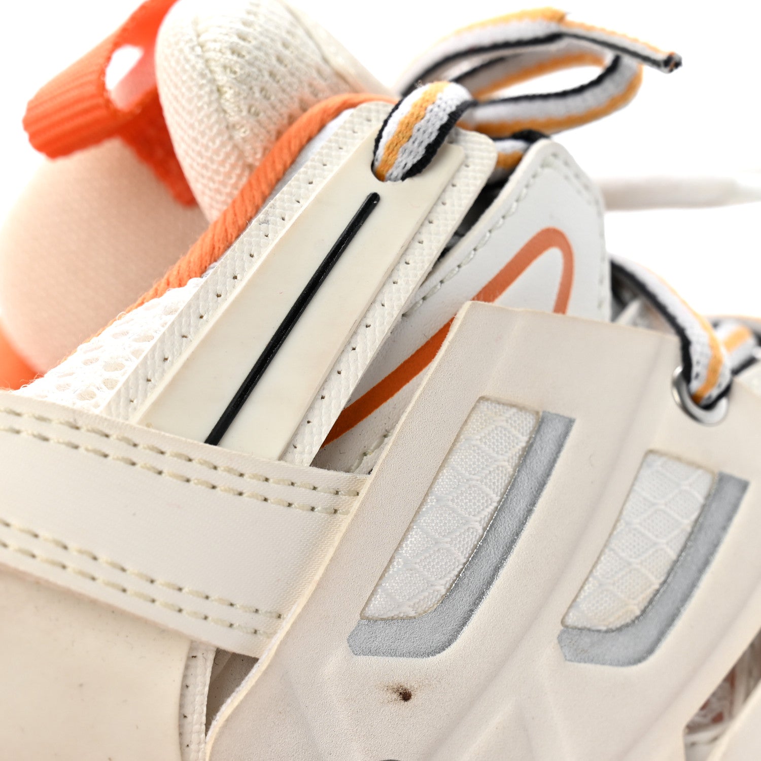Balenciaga Rubber Mesh Fabric Monocolor Recycled Sole Womens Track Sneakers 35 White Orange 9 of 9