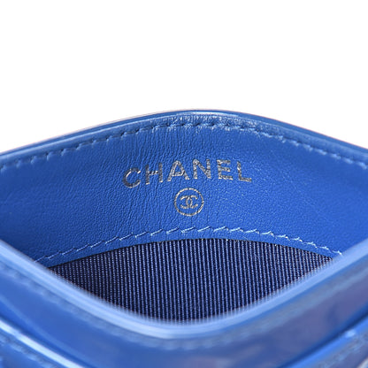 Chanel Patent Quilted Card Holder Blue 6 of 10