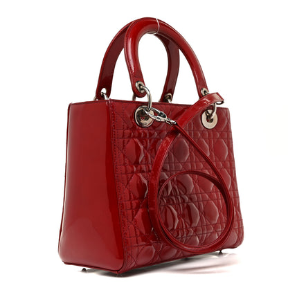 Christian Dior Patent Cannage Medium Lady Dior Red 3 of 16