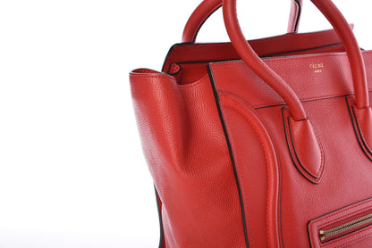 Celine Pebbled Calfskin Mini Luggage Red 13 of 17