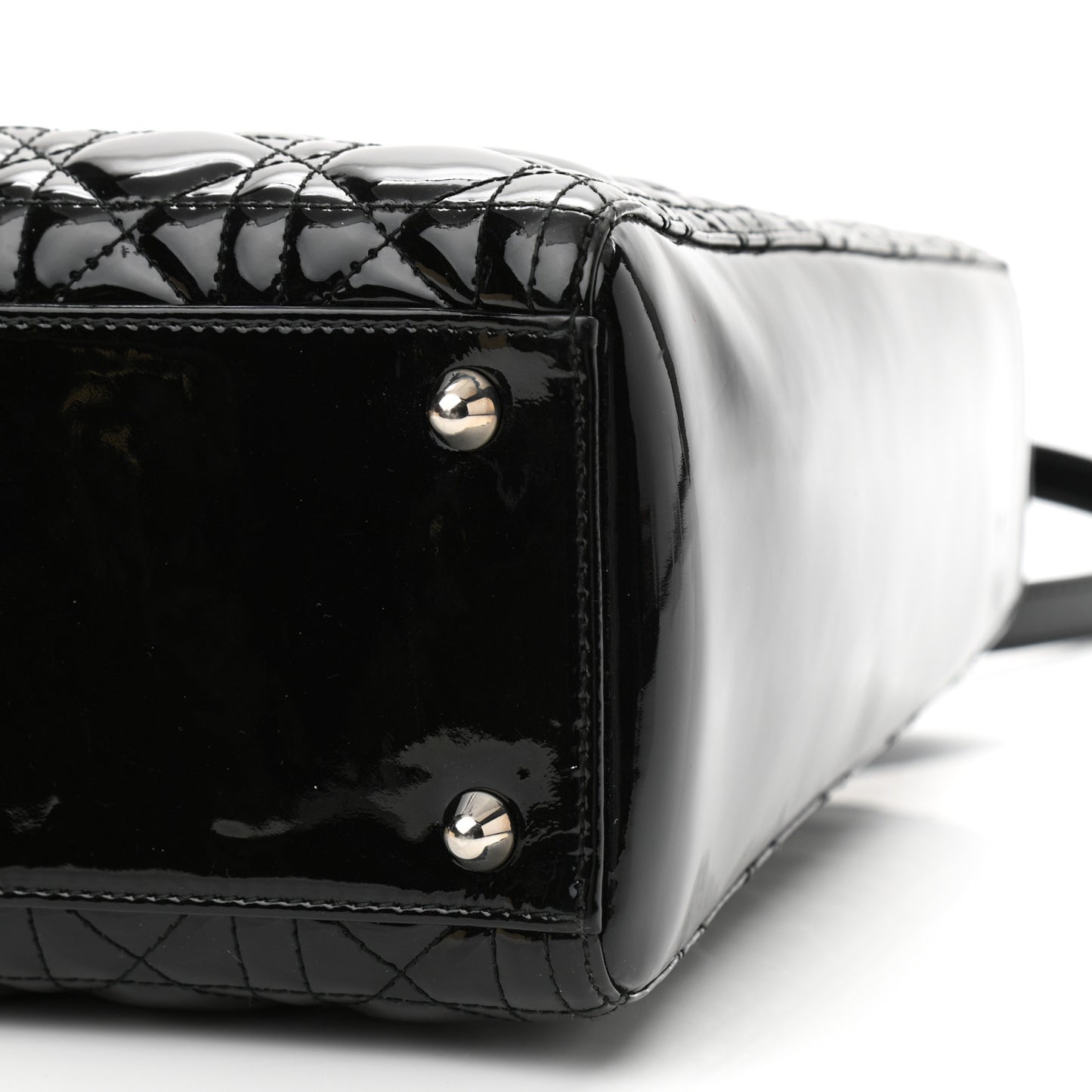Patent Cannage Large Lady Dior Black