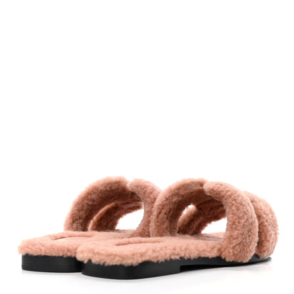 Hermes Woolskin Oran Sandals 35.5 Rose Aube 3 of 4