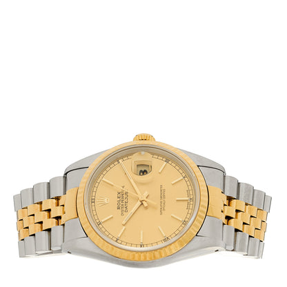 Rolex Stainless Steel 18K Yellow Gold 36mm Oyster Perpetual Datejust Watch Champagne 16233 2 of 4
