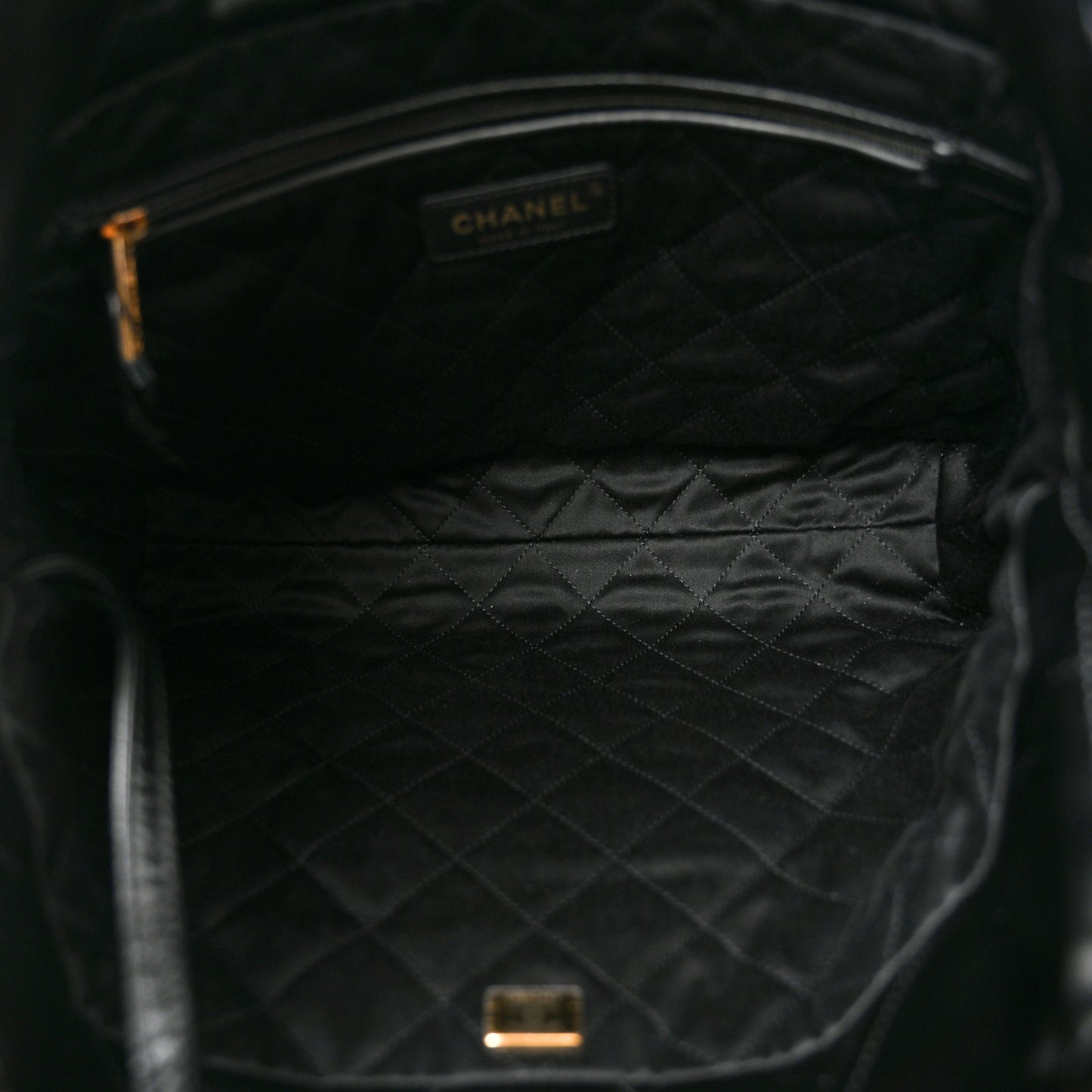 Shiny Calfskin Quilted Small Chanel 22 Black