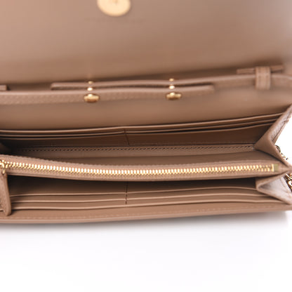 Burberry Haymarket Check Henley Wallet On Chain Mid Camel 5 of 10