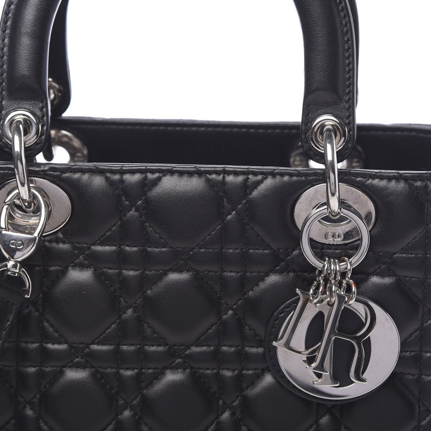 Lambskin Cannage Medium Lady Dior Black