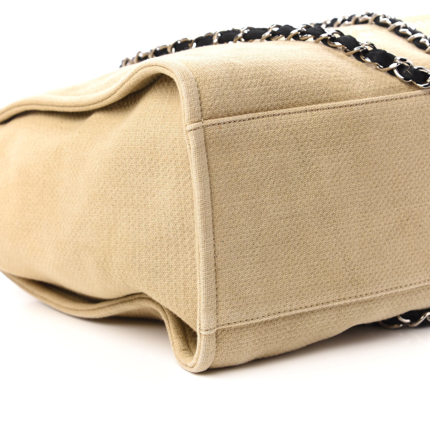 Canvas Medium Deauville Tote Beige Black