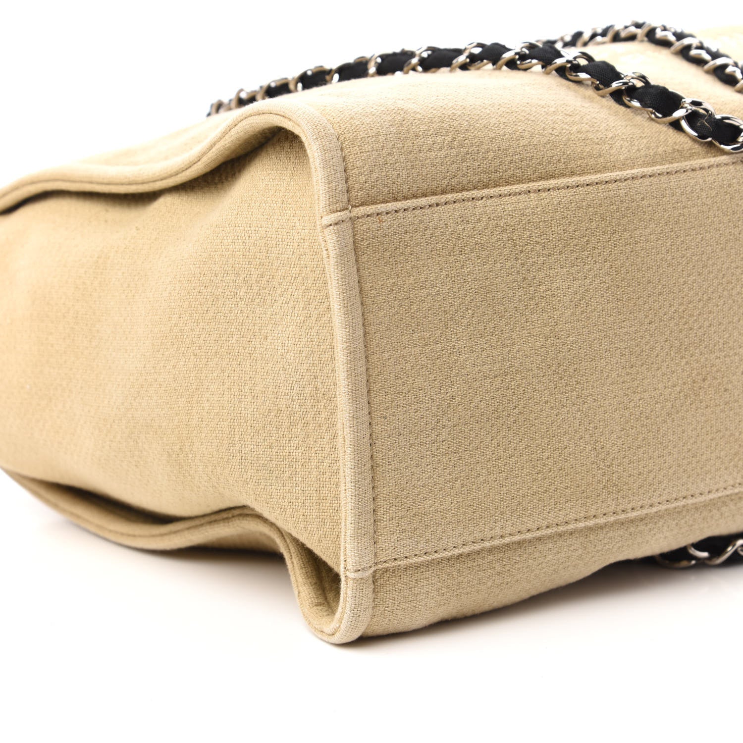Chanel Canvas Medium Deauville Tote Beige Black 6 of 10