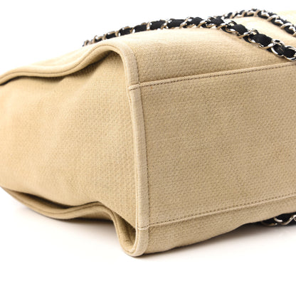 Chanel Canvas Medium Deauville Tote Beige Black 6 of 10