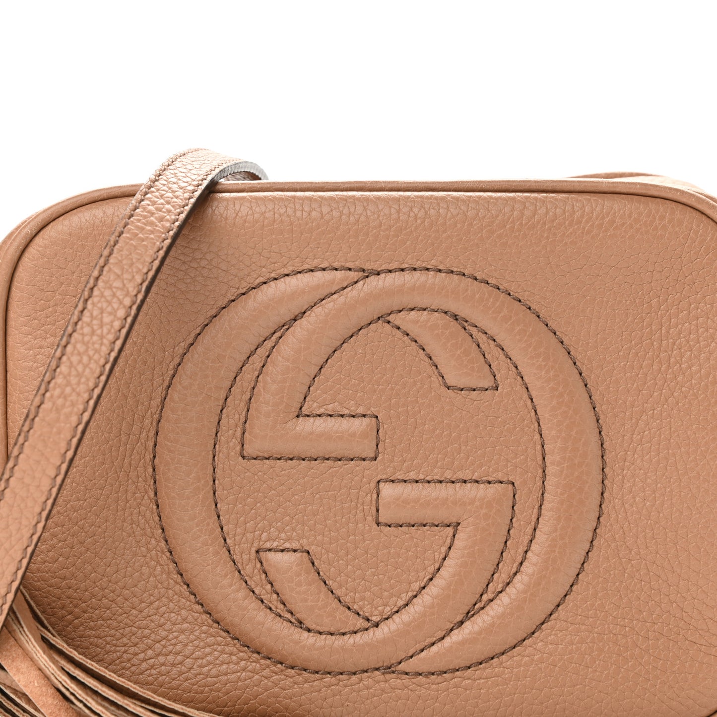 Pebbled Calfskin Small Soho Disco Bag Camelia