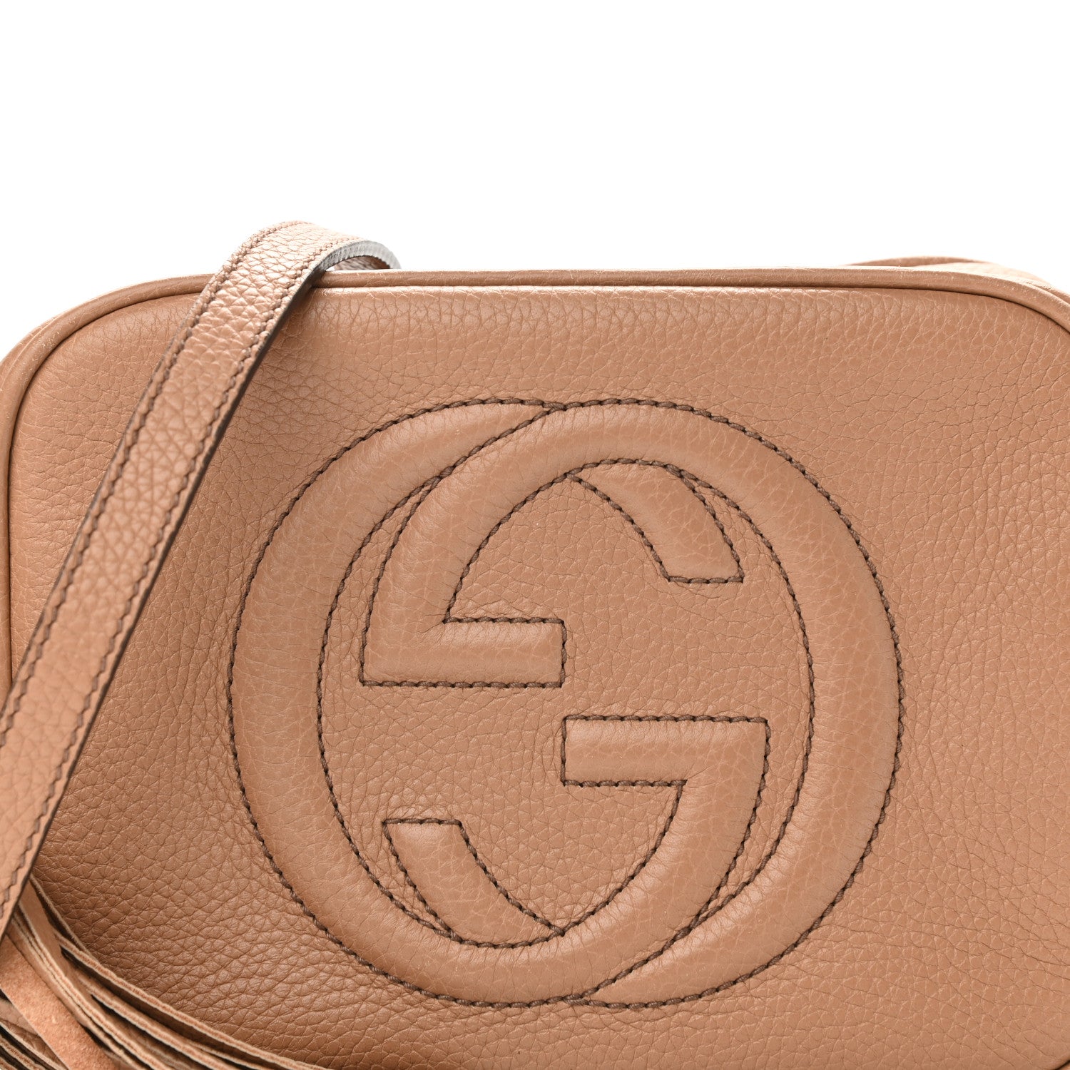 Gucci Pebbled Calfskin Small Soho Disco Bag Camelia 8 of 10